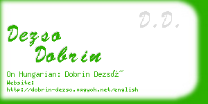 dezso dobrin business card